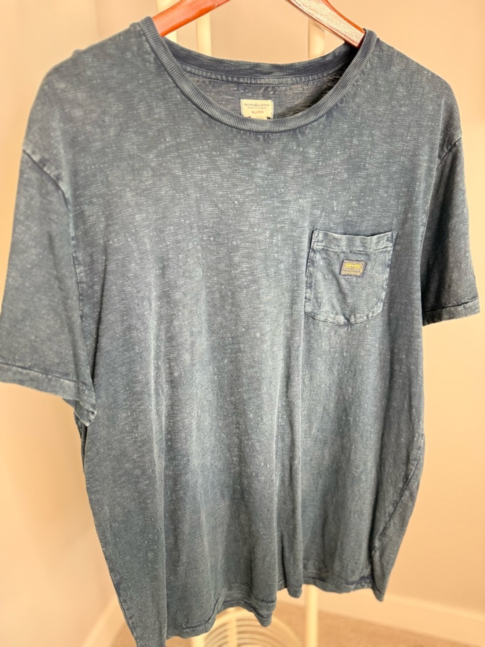 Denim & Supply Ralph Lauren faded blue crew neck pocket tee